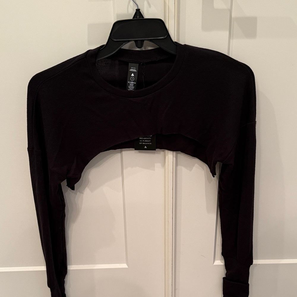 Balance Athletica Black Long Sleeve Shrug Crop Top